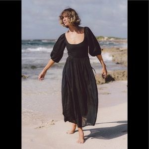 Kara Thoms Bellflower Dress in Noir Sz Small